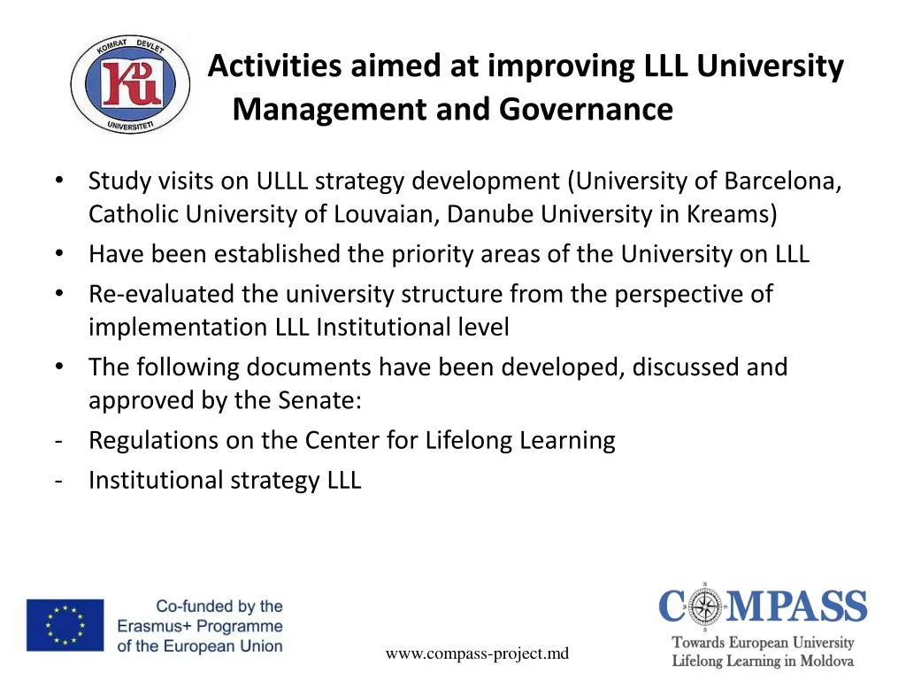 activities aimed at improving lll university