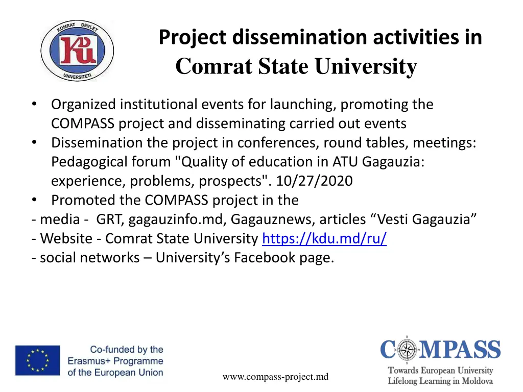 project dissemination activities in comrat state 1