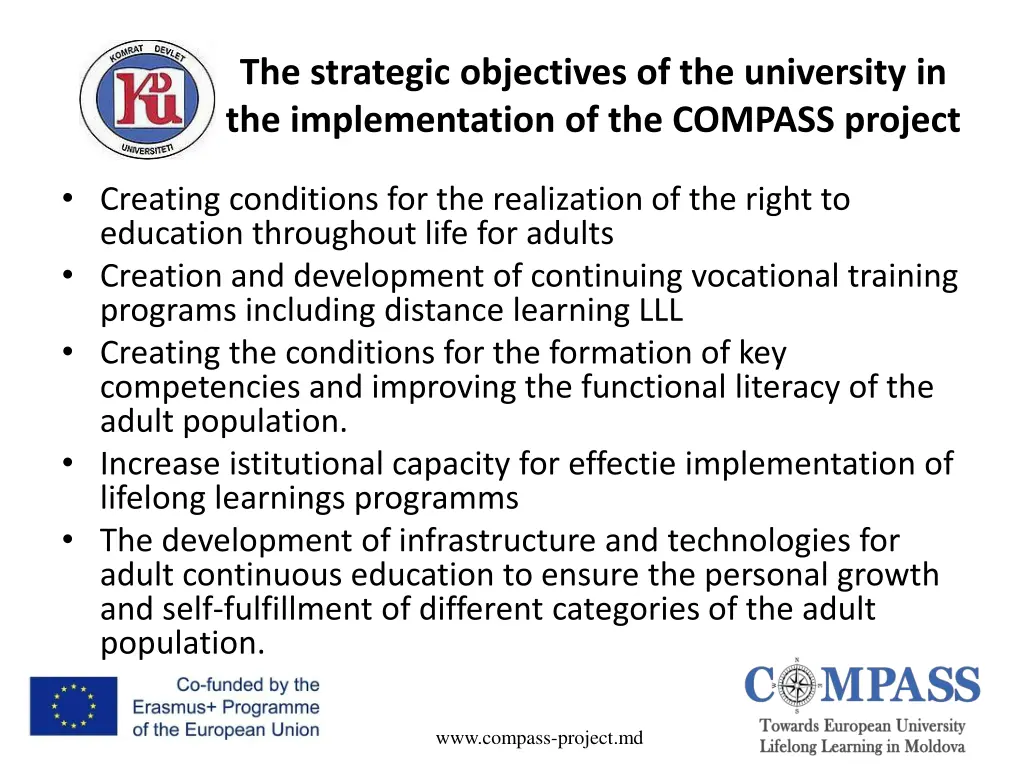 the strategic objectives of the university