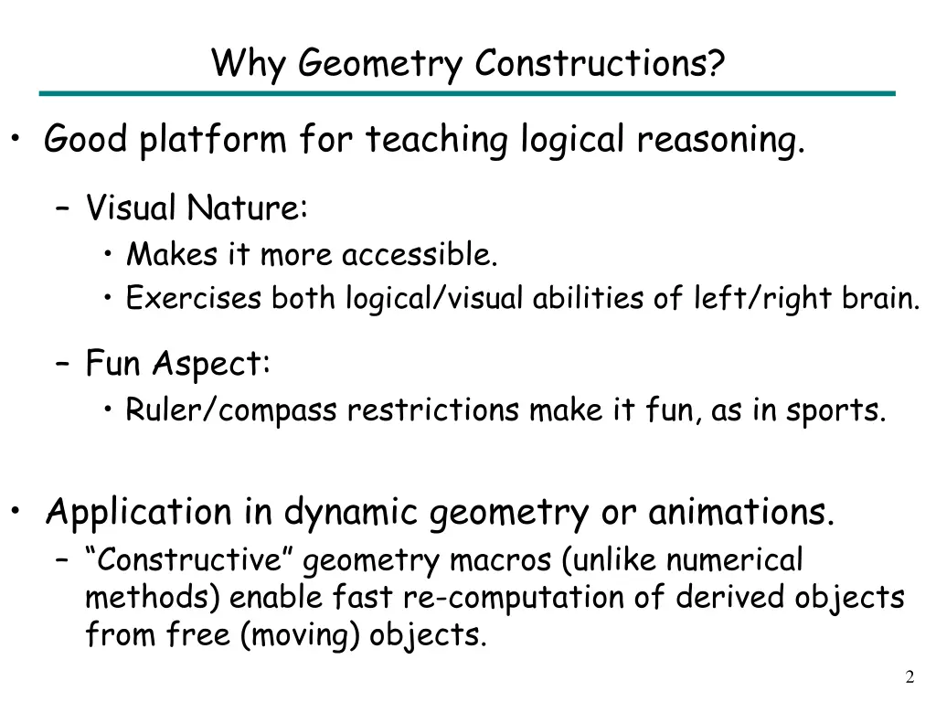 why geometry constructions