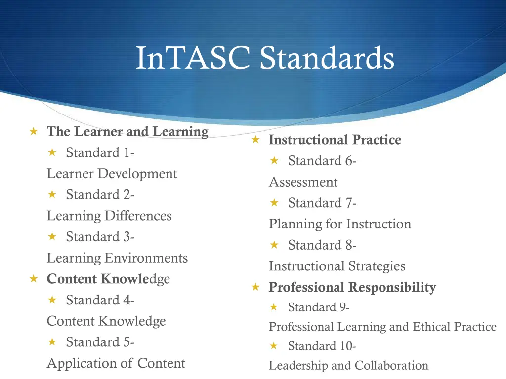 intasc standards