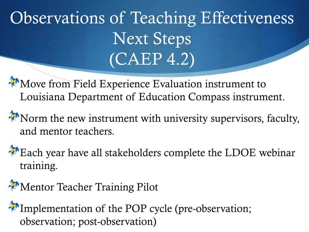 observations of teaching effectiveness next steps