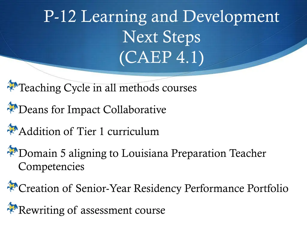 p 12 learning and development next steps caep 4 1