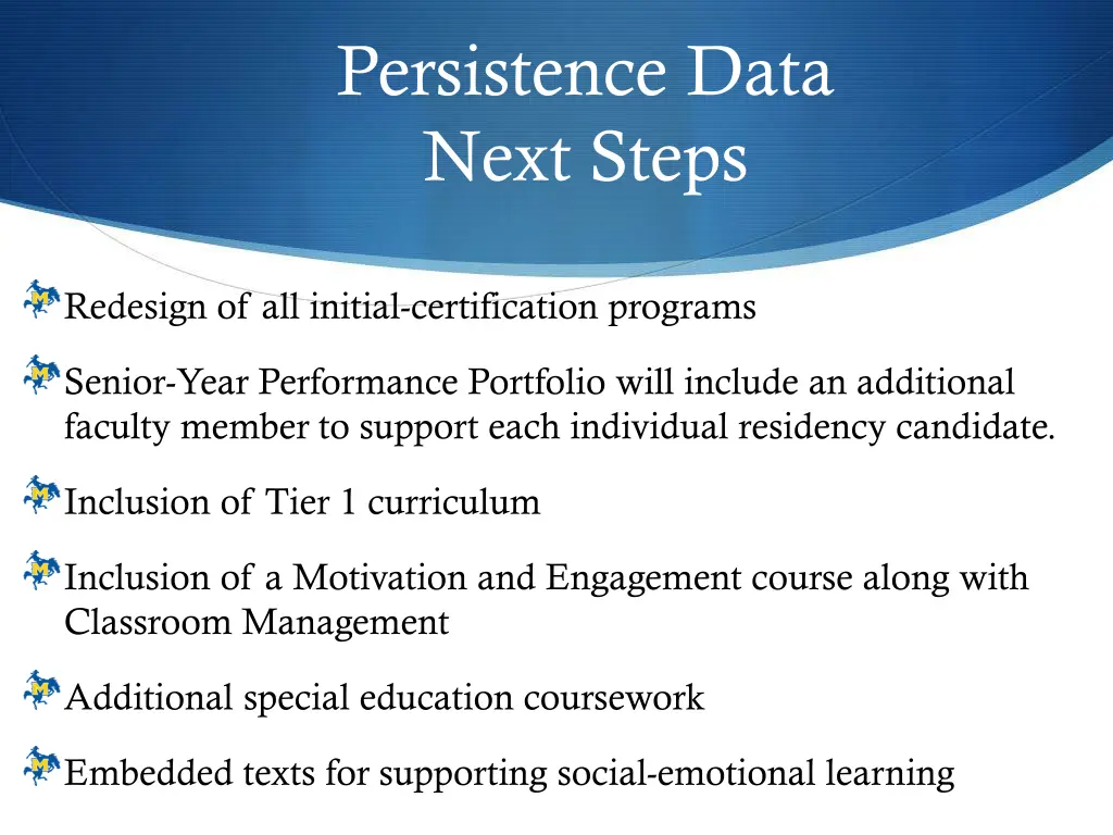 persistence data next steps