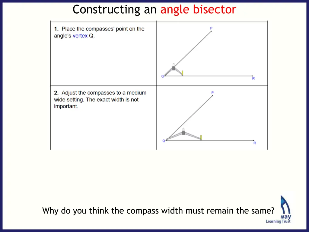 constructing an angle bisector 4