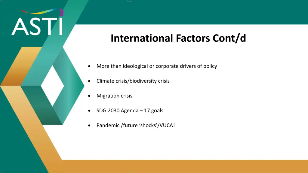 international factors cont d