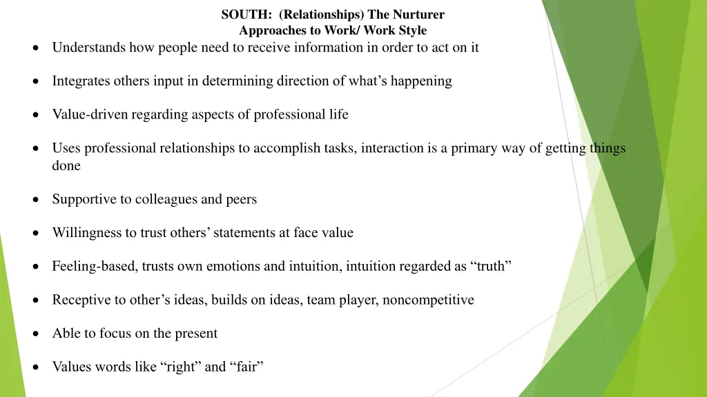 south relationships the nurturer approaches