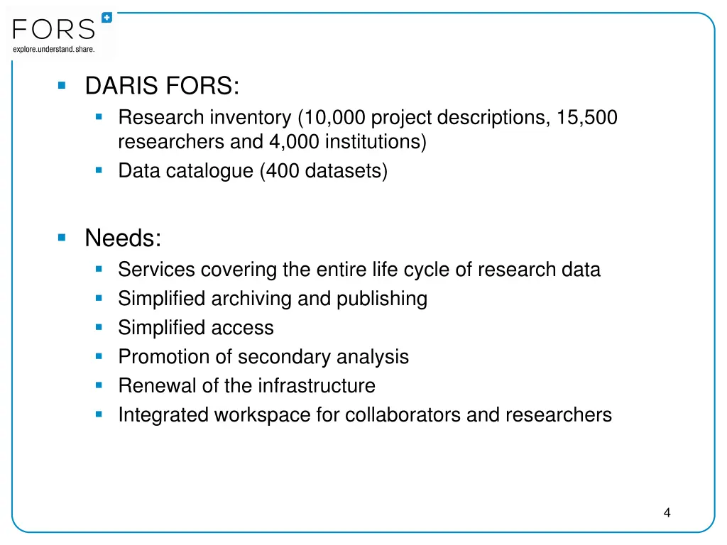 daris fors research inventory 10 000 project