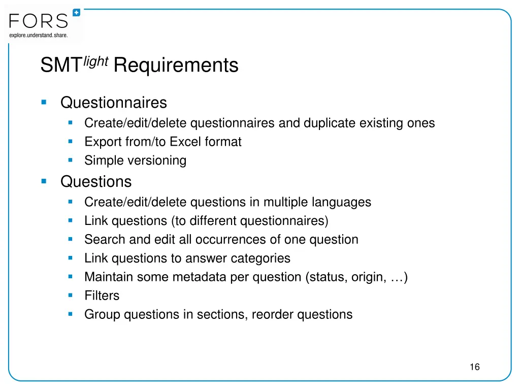 smt light requirements