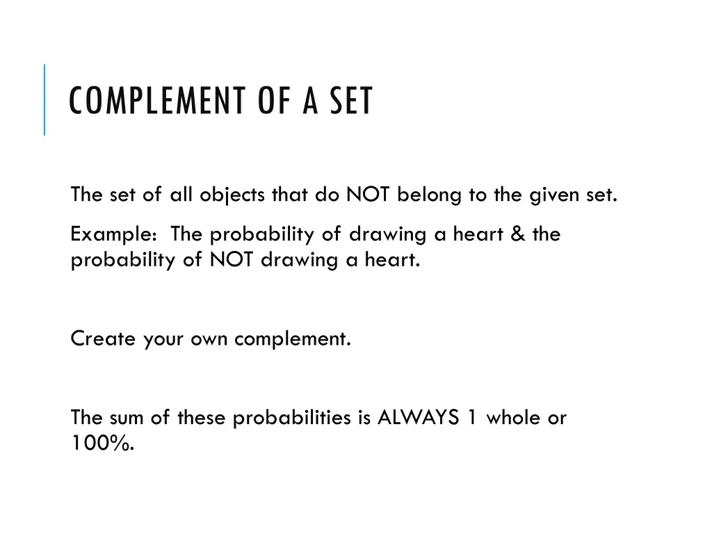 complement of a set