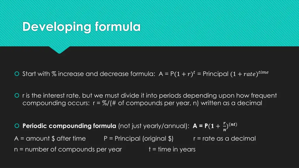 developing formula