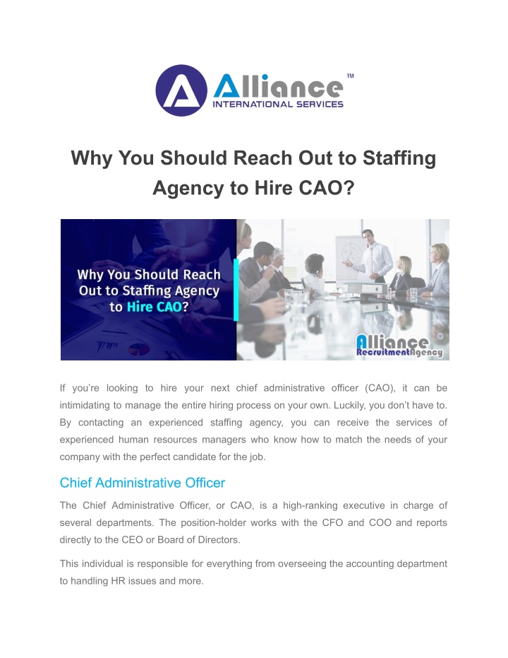 why you should reach out to staffing agency