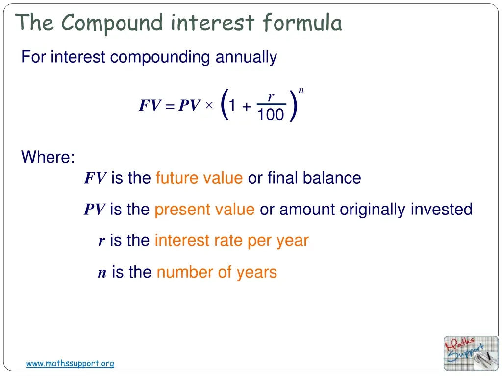 the compound interest formula