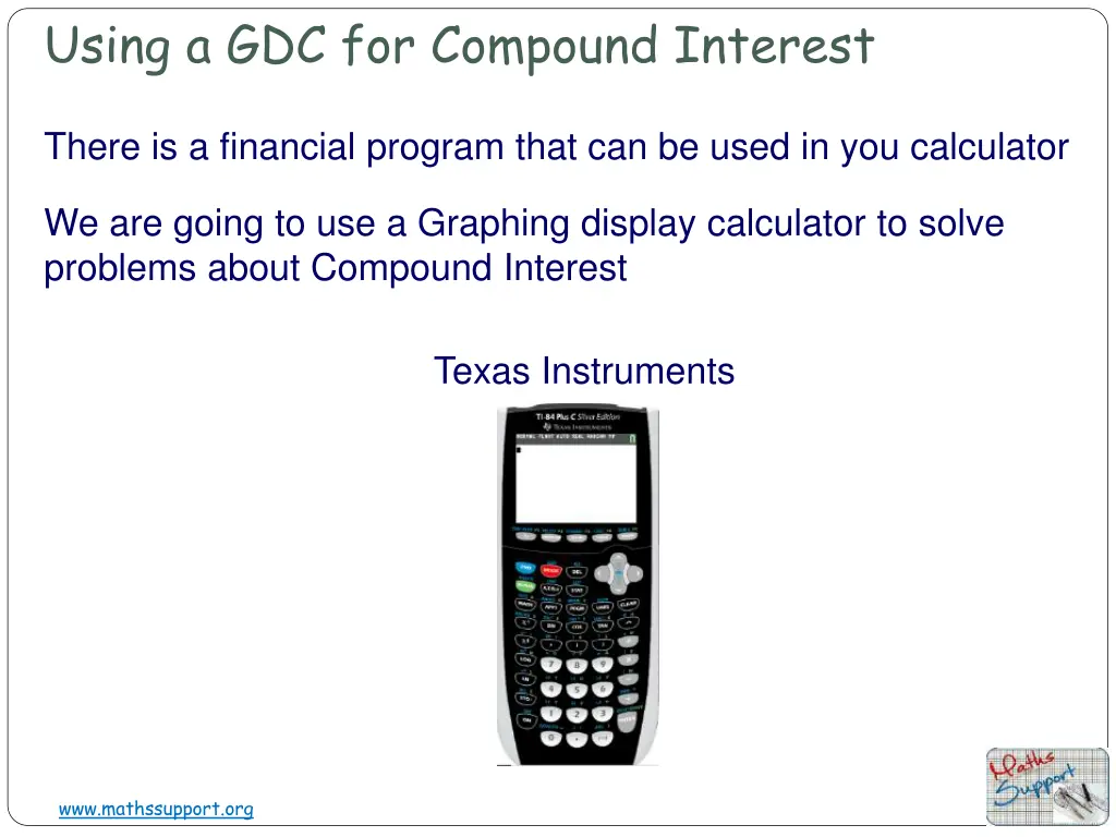 using a gdc for compound interest