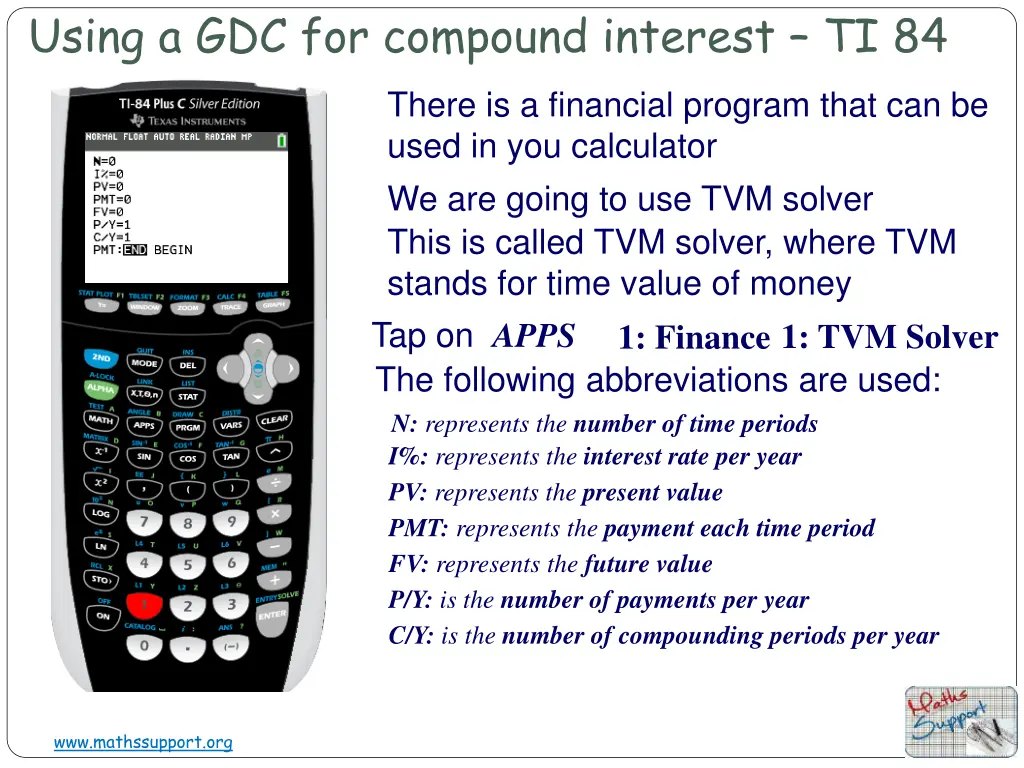 using a gdc for compound interest ti 84 2