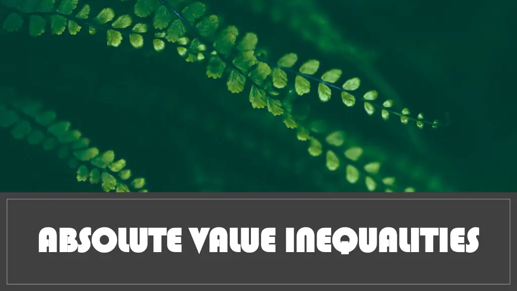 absolute value inequalities absolute value