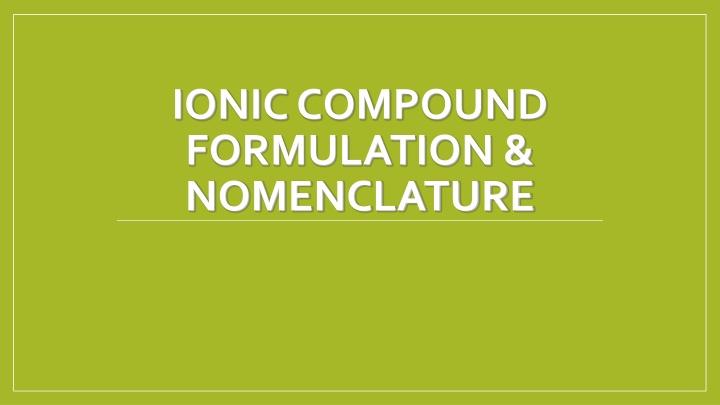 ionic compound formulation nomenclature