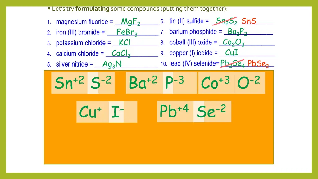 let s try formulating some compounds putting them 1