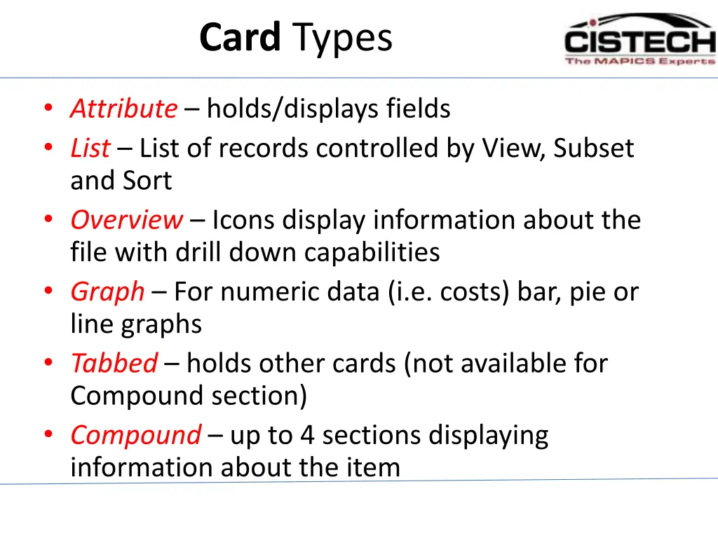 card types