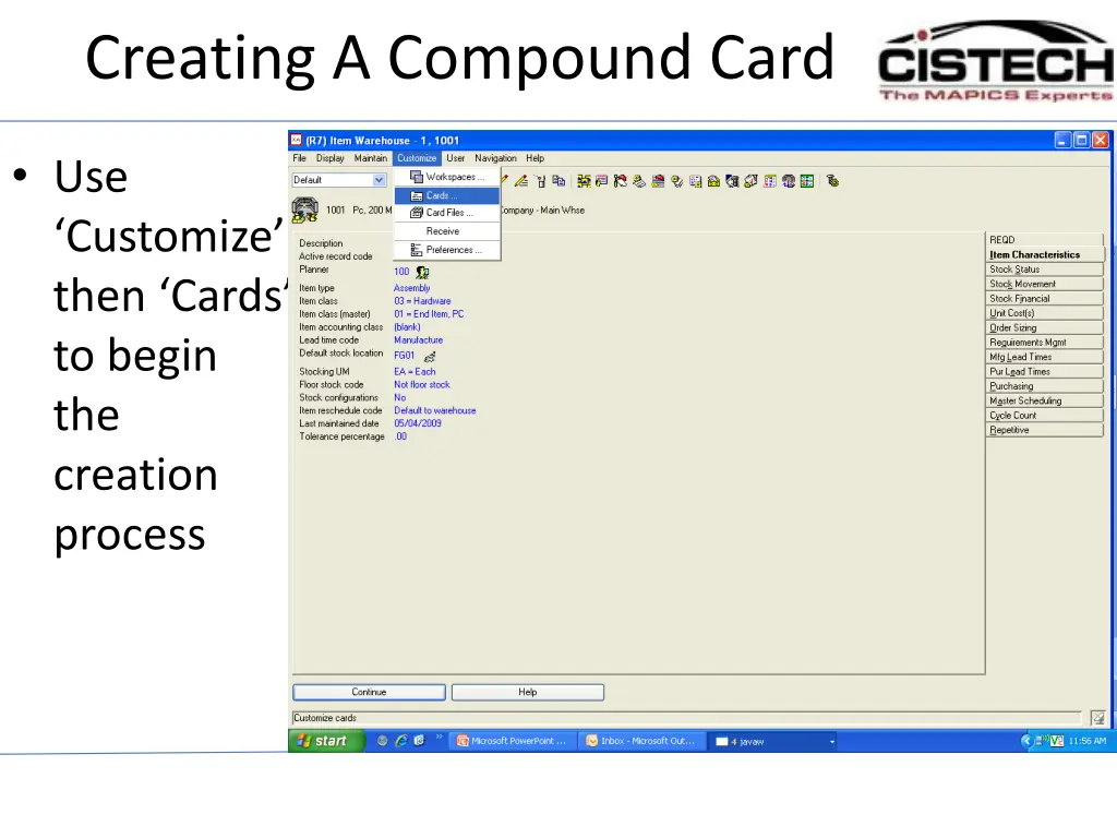 creating a compound card