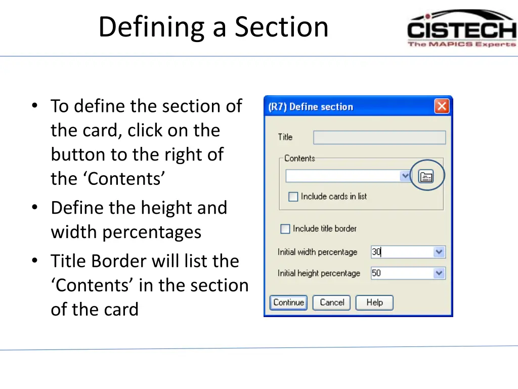 defining a section 1