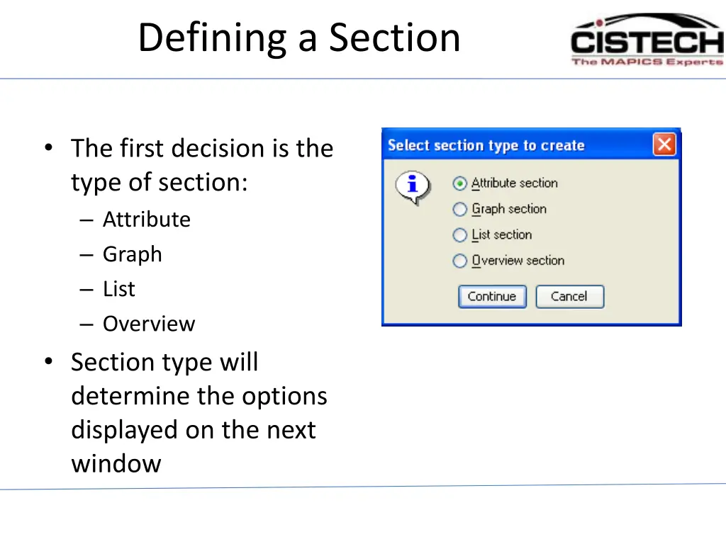 defining a section