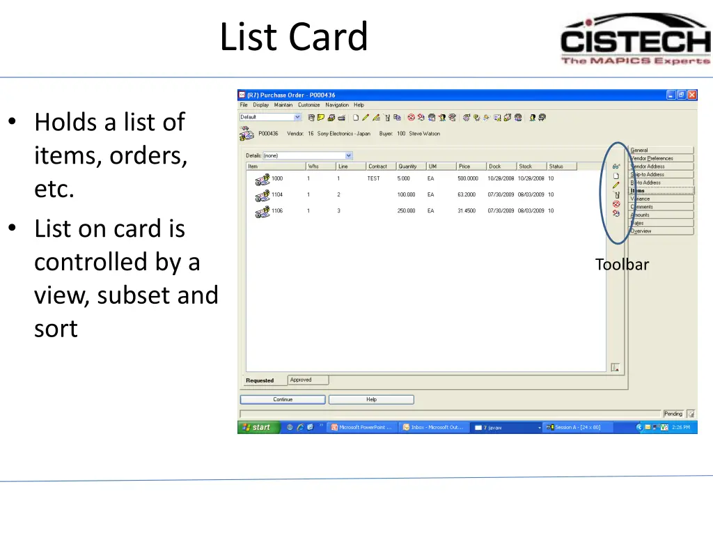 list card