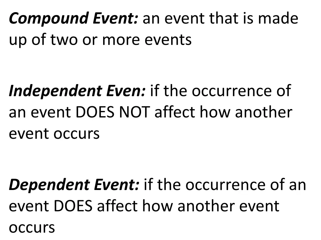 compound event an event that is made