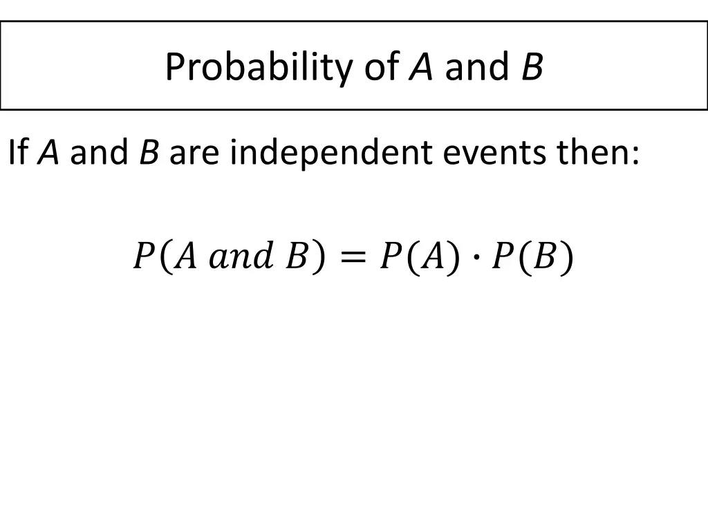 probability of a and b