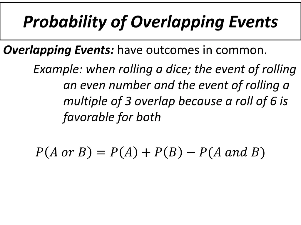 probability of overlapping events