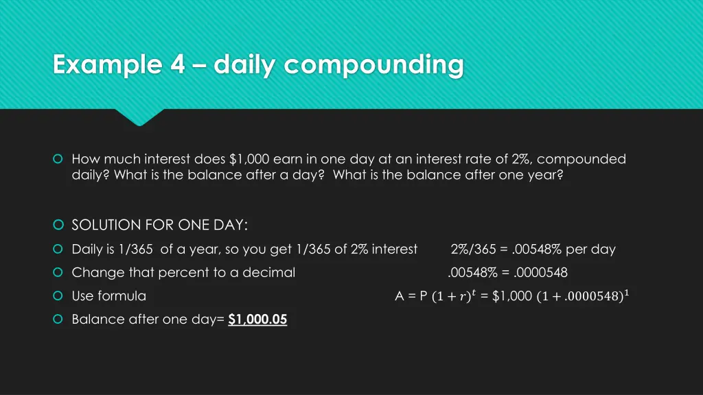 example 4 daily compounding