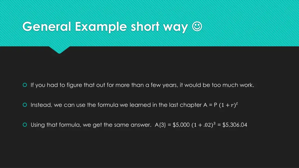 general example short way