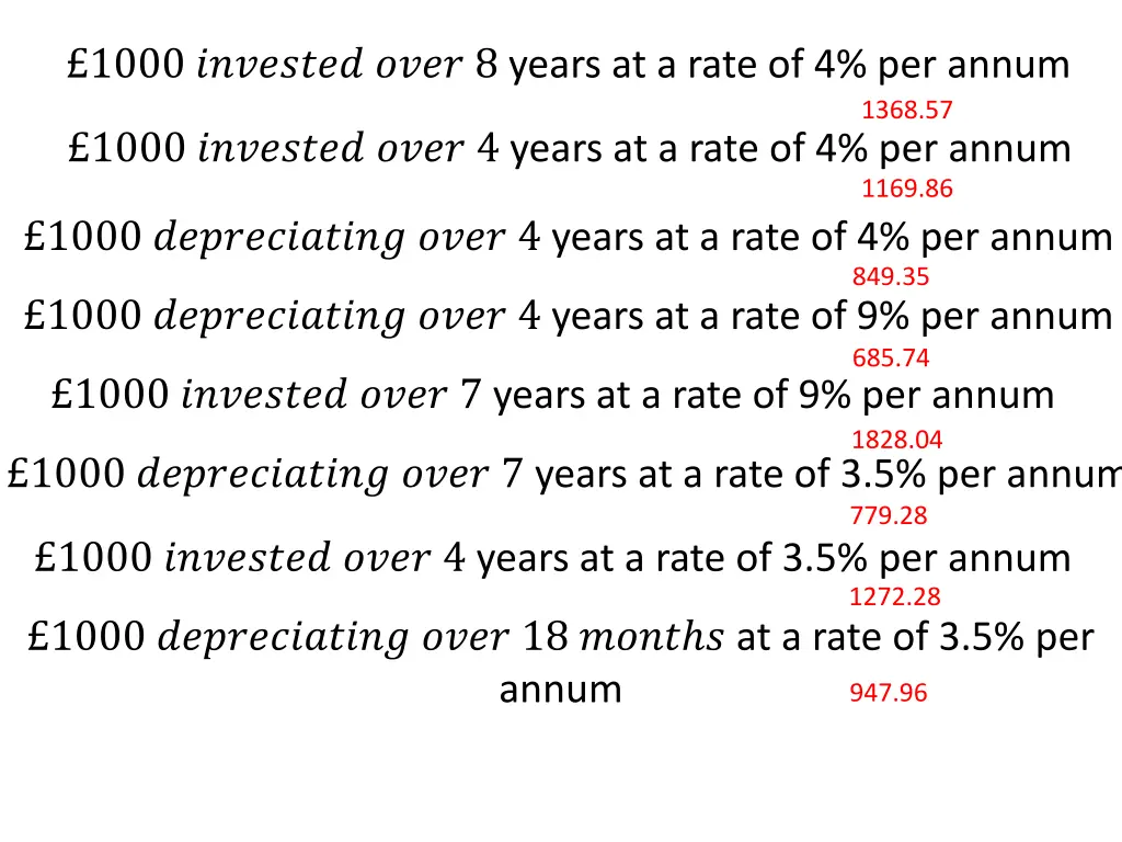 1000 8 years at a rate of 4 per annum 1