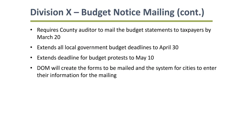 division x budget notice mailing cont