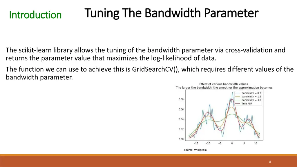 tuning the bandwidth parameter tuning