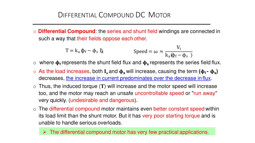 d ifferential c ompound dc m otor