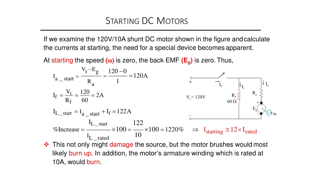 s tarting dc m otors