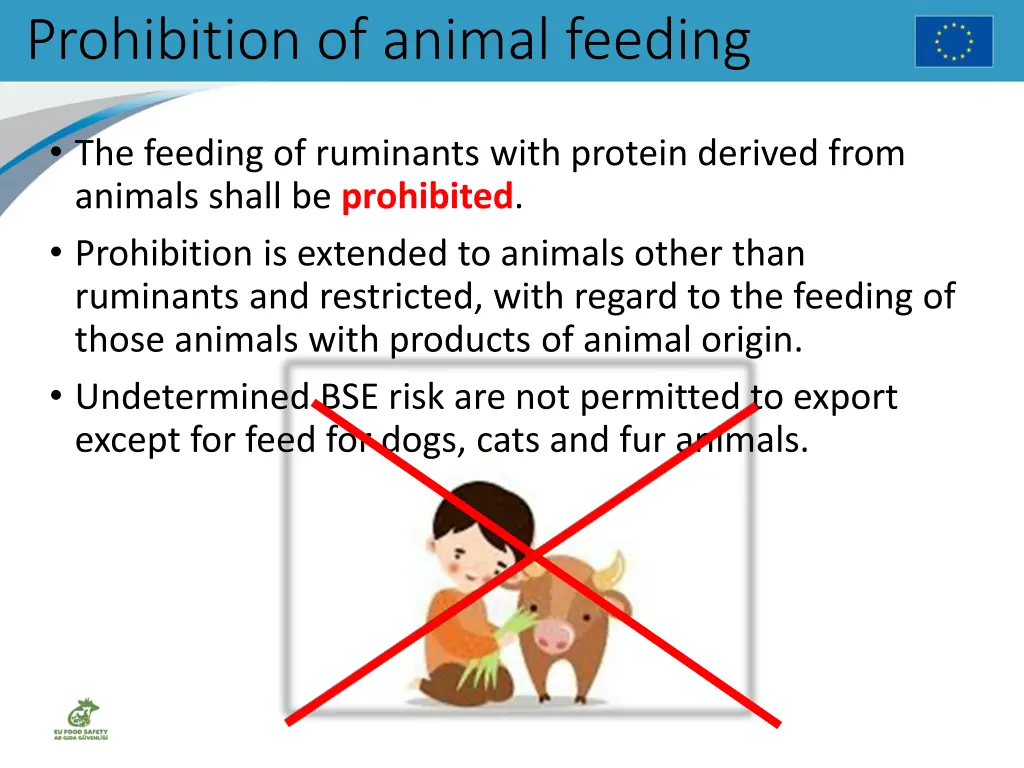 prohibition of animal feeding