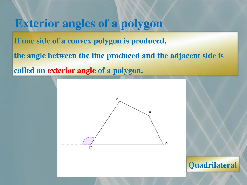 exterior angles of a polygon