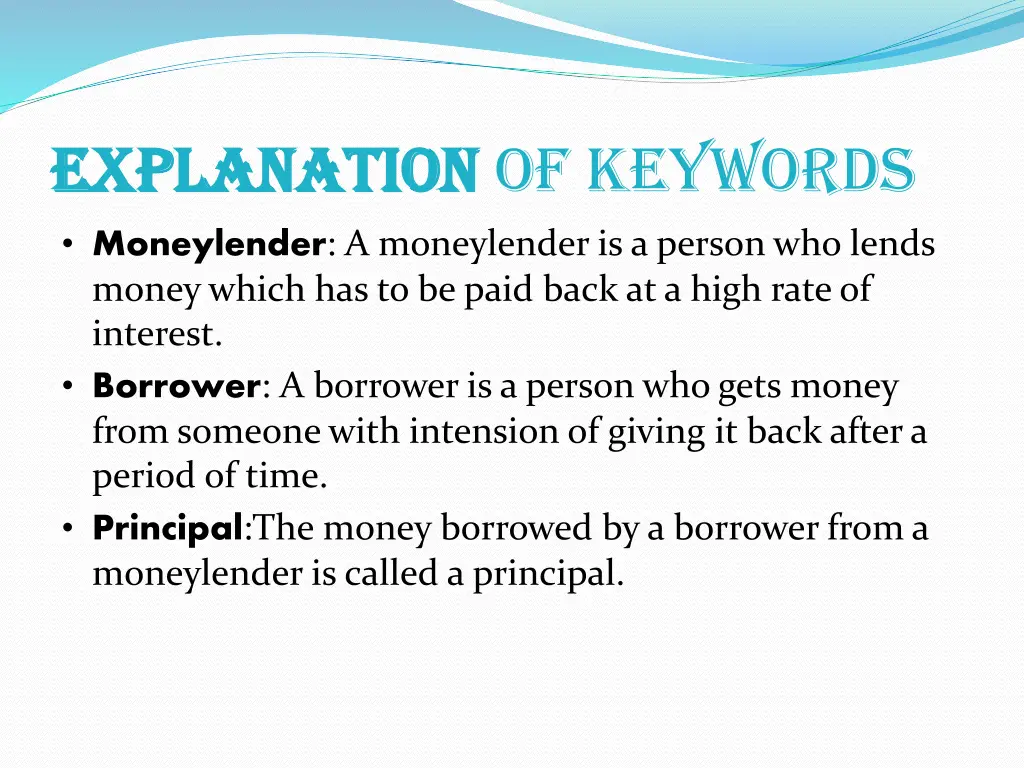 explanation explanation of keywords