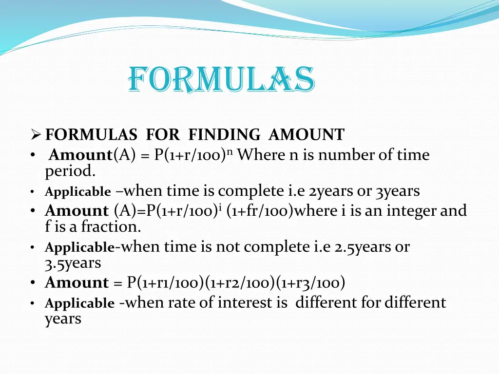 formulas