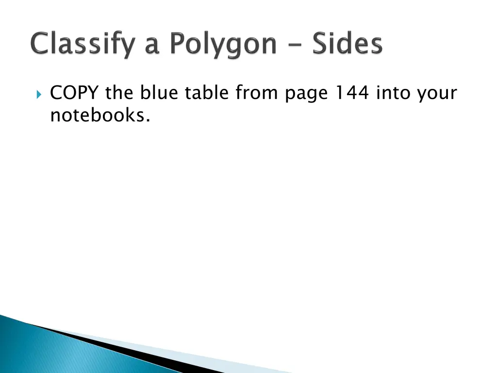 copy the blue table from page 144 into your