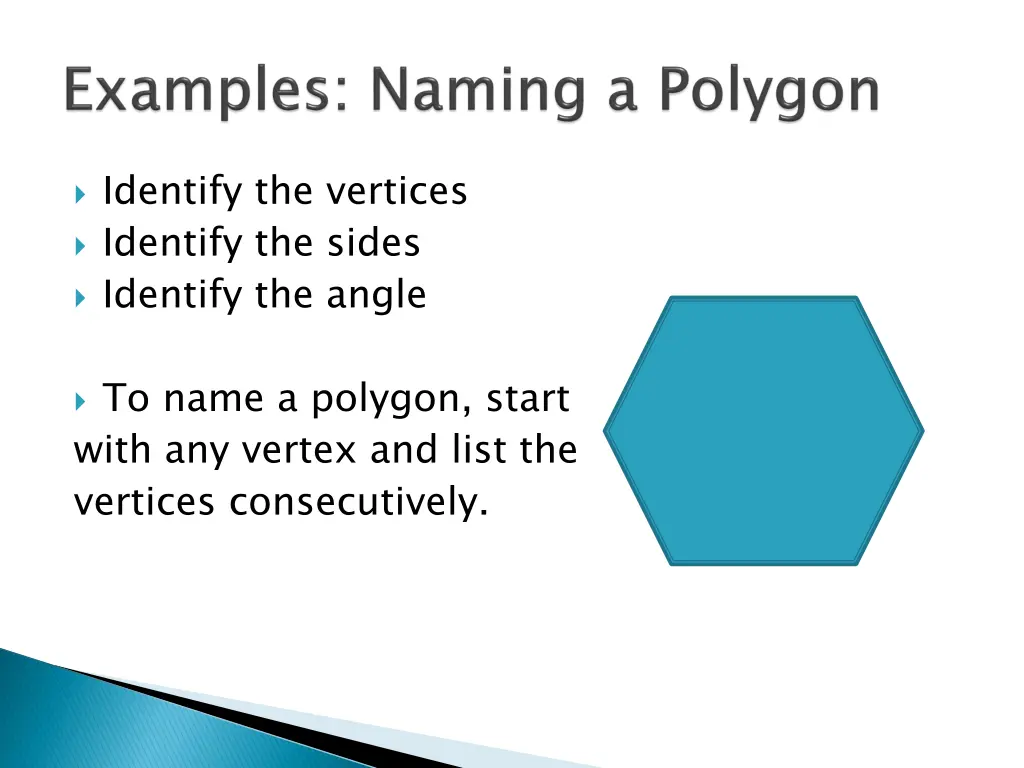 identify the vertices identify the sides identify