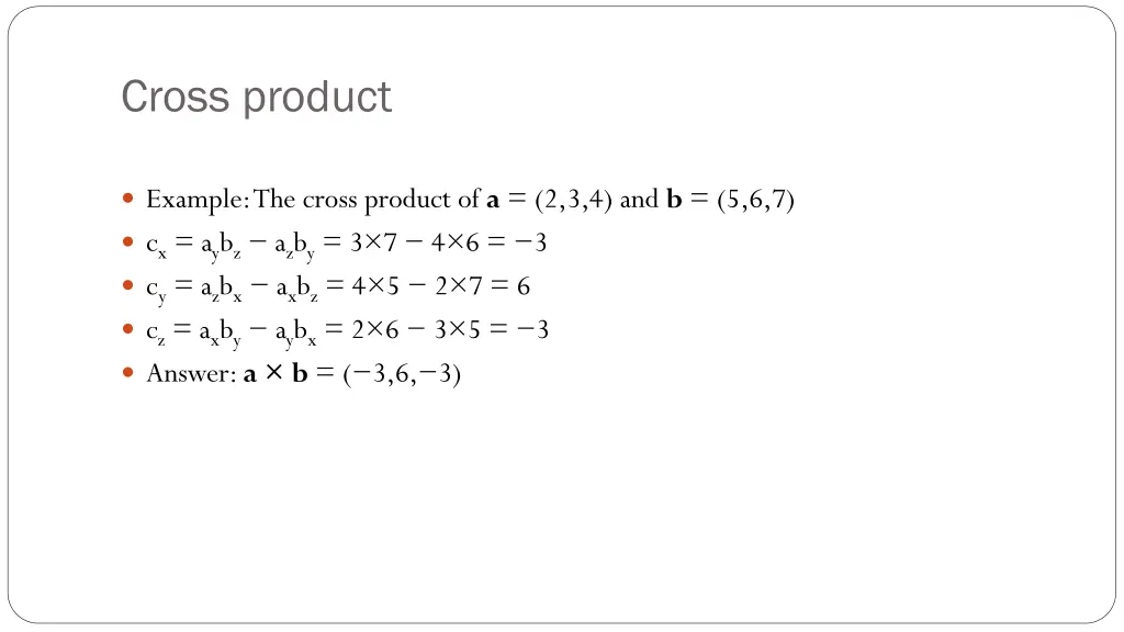 cross product