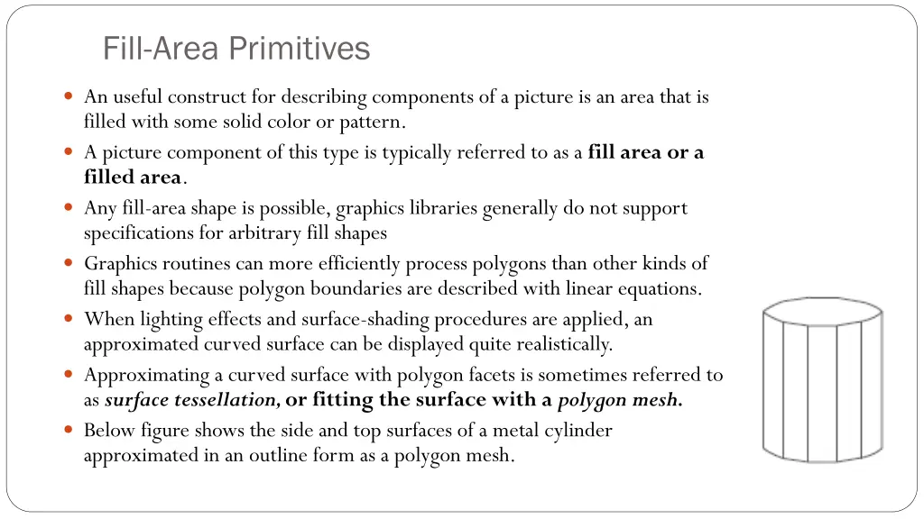 fill area primitives