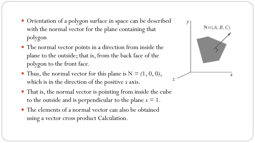 orientation of a polygon surface in space