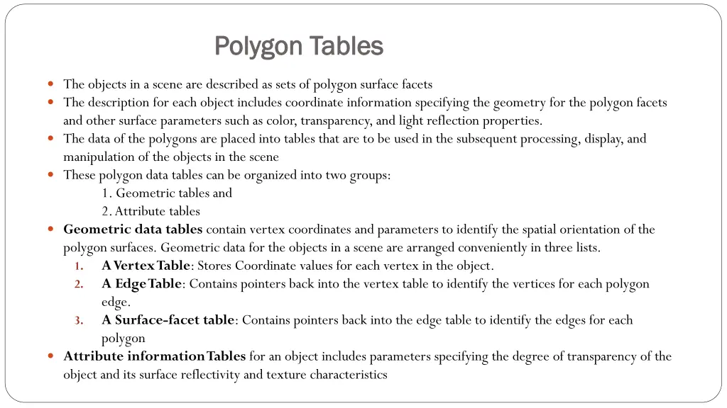 polygon tables polygon tables