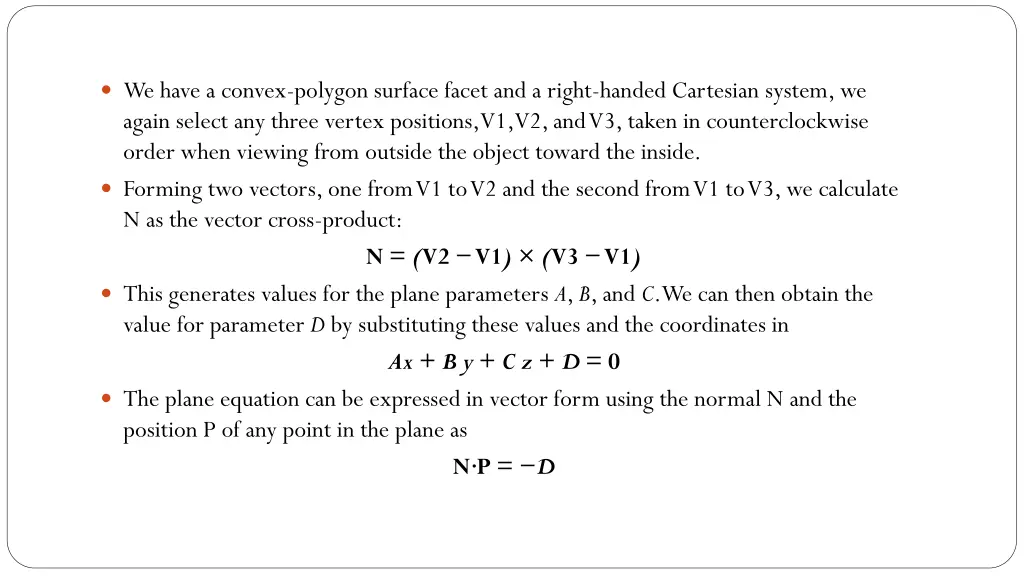 we have a convex polygon surface facet