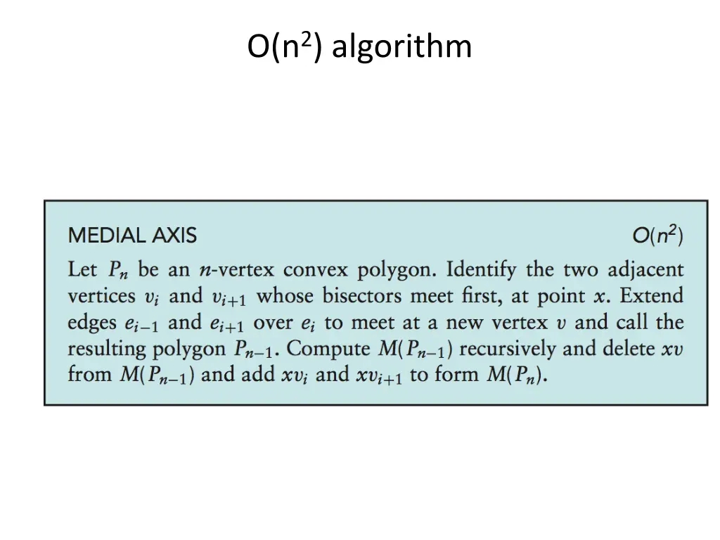 o n 2 algorithm