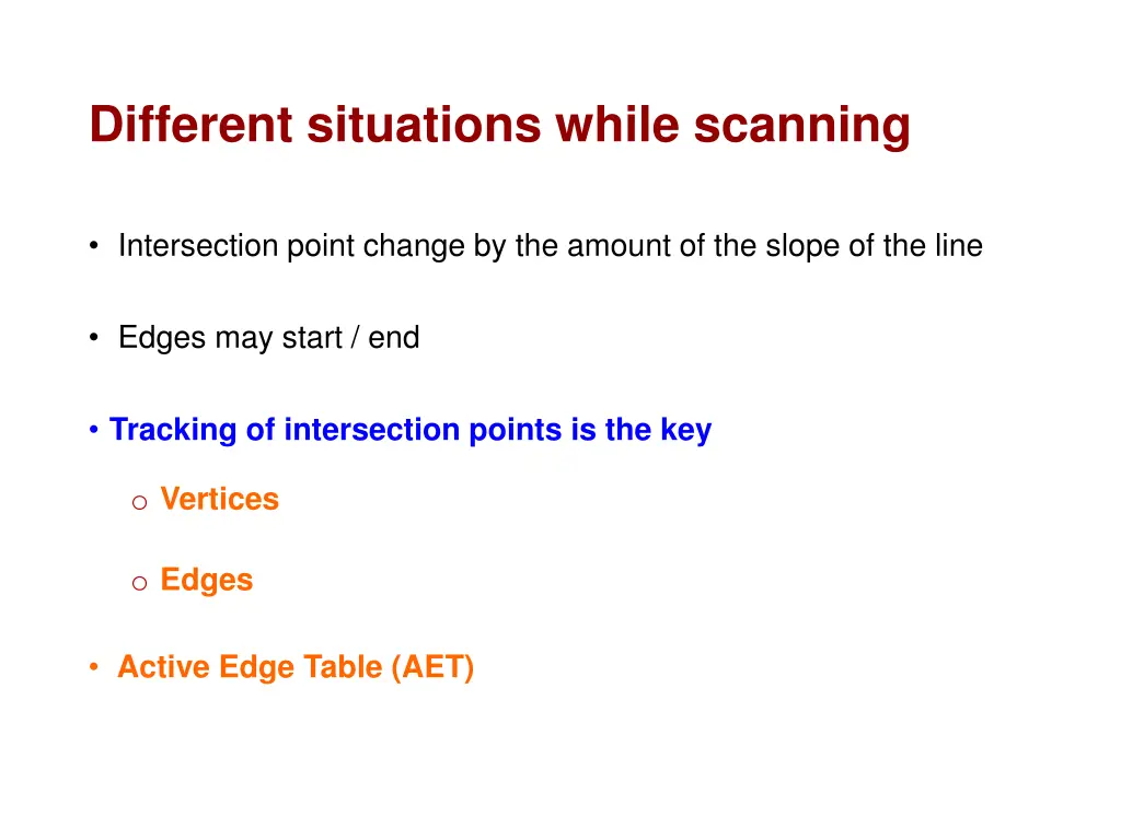 different situations while scanning